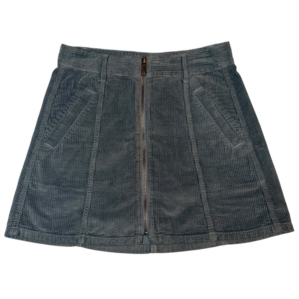 American Eagle A-line corduroy mini skirt gray high rise size 0 Y2K cowgirl